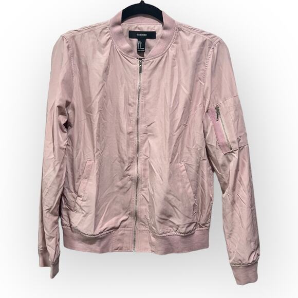 Forever 21 Jackets & Blazers - Forever 21 Lightweight Zip Up Bomber Jacket sz S Pink